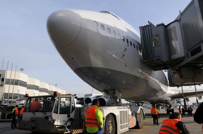 Boeing 747-8 Intercontinental at Gate in Frankfurt Germany