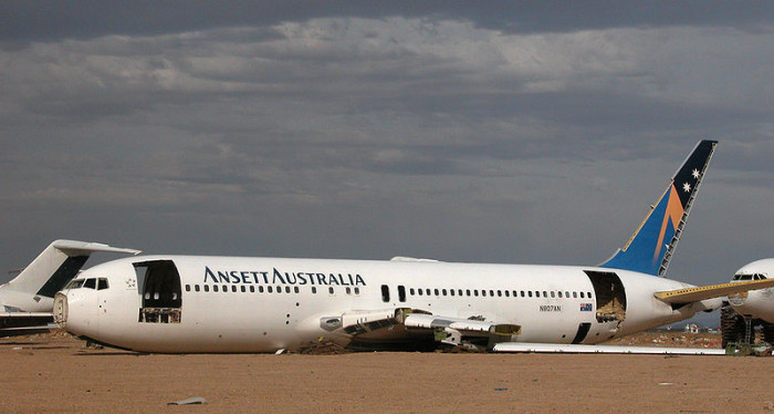 Retired Ansett Australia Boeing 767-204 at the Mojave Desert