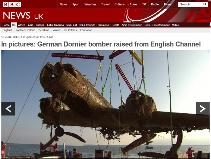 Dornier Do-17 Wreckage Raised from British Channel