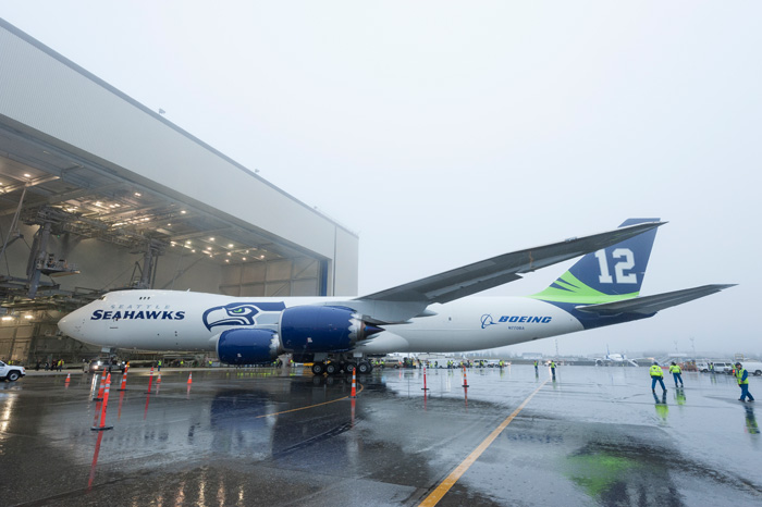 Seattle Seahawks Superbowl Boeing 747-8 Freighter