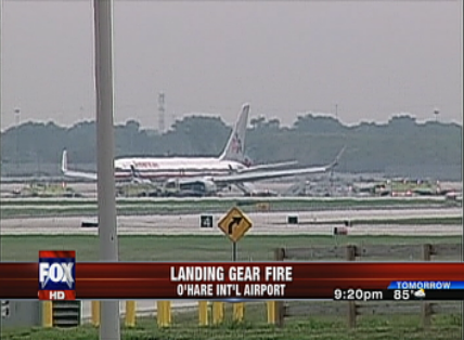 American Airlines AAL41 Main Gear Brake Fire