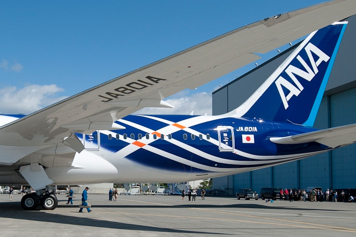 ANA First Boeing 787 Roll-Out for Delivery - Tail