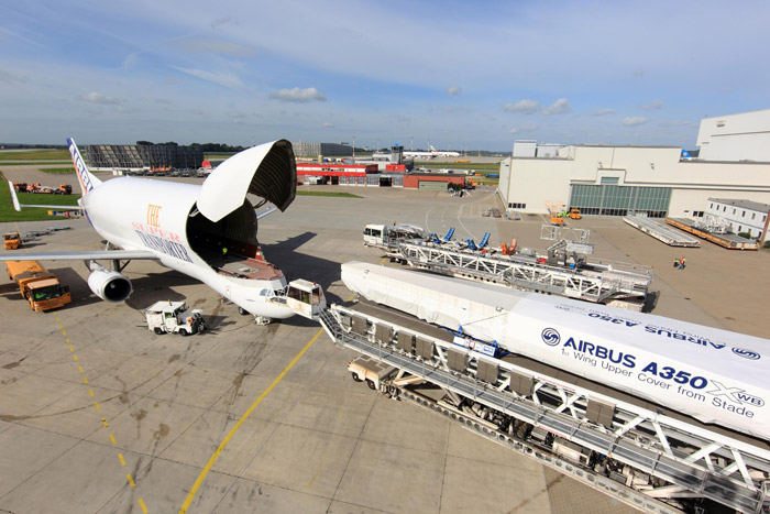 Beluga Loading A350 XWB Wing Upper Cover