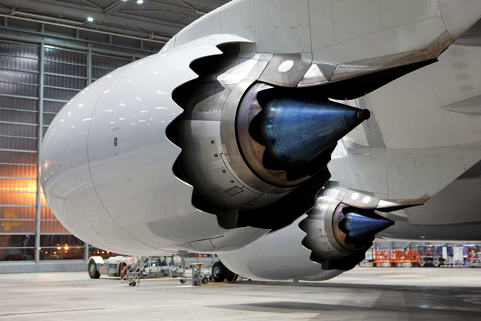 Boeing 747-8 Engines at Lufthansa Technik Germany