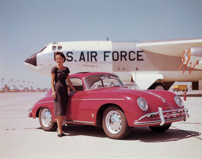 Boeing B-52 Superfortress with Porsche Car