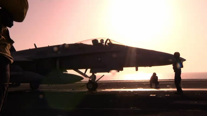 F/A-18 on board of USS Eisenhower